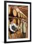 Walla Walla, Washington - Wine Barrels-Lantern Press-Framed Art Print