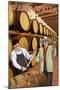 Walla Walla, Washington - Wine Barrels-Lantern Press-Mounted Art Print