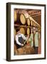 Walla Walla, Washington - Wine Barrels-Lantern Press-Framed Art Print