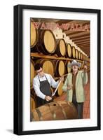 Walla Walla, Washington - Wine Barrels-Lantern Press-Framed Art Print