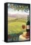Walla Walla, Washington Wine Country-Lantern Press-Framed Stretched Canvas