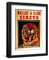 Wallace & Clark Cirbus - Giant Siberian Tigers Poster, Circa 1945-null-Framed Premium Giclee Print