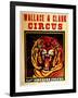 Wallace & Clark Cirbus - Giant Siberian Tigers Poster, Circa 1945-null-Framed Giclee Print