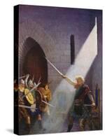 Wallace Draws the King's Sword-Newell Convers Wyeth-Stretched Canvas