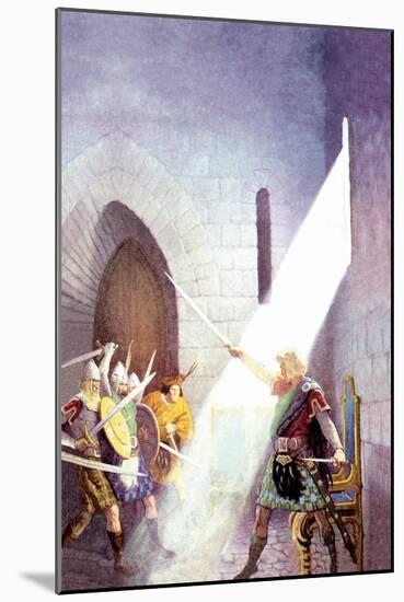 Wallace Draws the King's Sword-Newell Convers Wyeth-Mounted Art Print