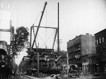 Workmen Erecting the Elevated Railroad Tracks on Atlantic Ave-Wallace G^ Levison-Premium Photographic Print