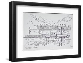 Walled city of Saint-Malo, Brittany, France-Richard Lawrence-Framed Photographic Print