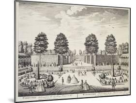 Wallenstein Garden with Prague Castle in Background (Czechoslovakia), English, 18th Century-null-Mounted Giclee Print