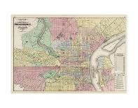 The Compact Portions of Philadelphia and Camden, 1872-Walling & Gray-Laminated Art Print