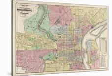 The Compact Portions of Philadelphia and Camden, 1872-Walling & Gray-Mounted Art Print