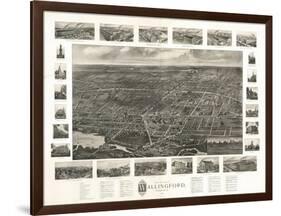 Wallingford, Connecticut - Panoramic Map-Lantern Press-Framed Art Print