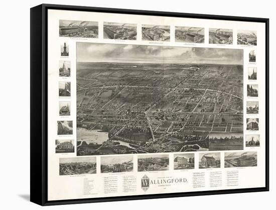 Wallingford, Connecticut - Panoramic Map-Lantern Press-Framed Stretched Canvas