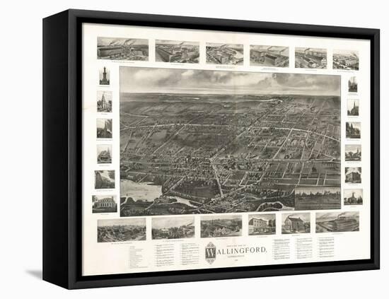 Wallingford, Connecticut - Panoramic Map-Lantern Press-Framed Stretched Canvas