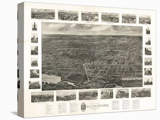 Wallingford, Connecticut - Panoramic Map-Lantern Press-Stretched Canvas