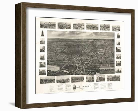 Wallingford, Connecticut - Panoramic Map-Lantern Press-Framed Art Print