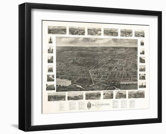 Wallingford, Connecticut - Panoramic Map-Lantern Press-Framed Art Print