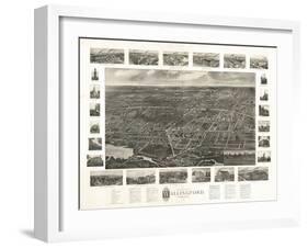 Wallingford, Connecticut - Panoramic Map-Lantern Press-Framed Art Print