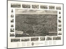 Wallingford, Connecticut - Panoramic Map-Lantern Press-Mounted Art Print