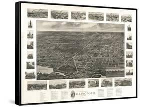 Wallingford, Connecticut - Panoramic Map-Lantern Press-Framed Stretched Canvas