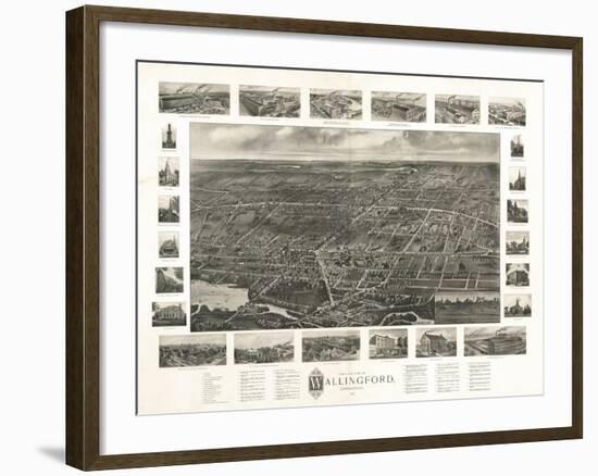 Wallingford, Connecticut - Panoramic Map-Lantern Press-Framed Art Print