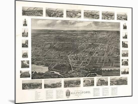 Wallingford, Connecticut - Panoramic Map-Lantern Press-Mounted Art Print