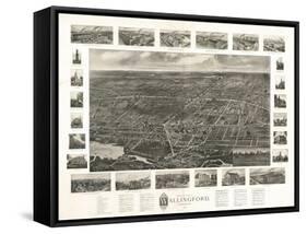 Wallingford, Connecticut - Panoramic Map-Lantern Press-Framed Stretched Canvas
