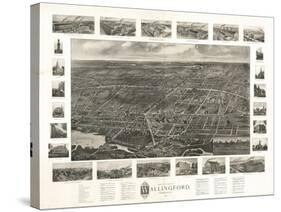 Wallingford, Connecticut - Panoramic Map-Lantern Press-Stretched Canvas