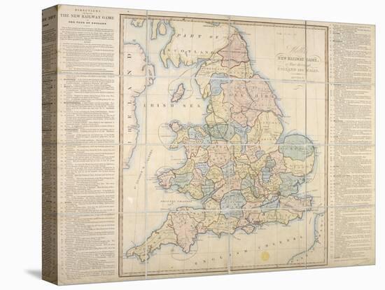 Wallis's New Railway Game, or Tour Through England and Wales, 1830-E. Wallis-Stretched Canvas