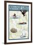 Walloon Lake, Michigan - Nautical Chart-Lantern Press-Framed Art Print