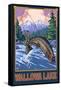 Wallowa Lake, Oregon, Angler Fisherman-Lantern Press-Framed Stretched Canvas