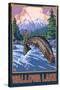 Wallowa Lake, Oregon, Angler Fisherman-Lantern Press-Stretched Canvas