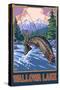 Wallowa Lake, Oregon, Angler Fisherman-Lantern Press-Stretched Canvas