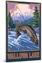 Wallowa Lake, Oregon, Angler Fisherman-Lantern Press-Mounted Art Print