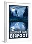 Wallowa Lake, Oregon - Bigfoot-Lantern Press-Framed Art Print