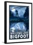 Wallowa Lake, Oregon - Bigfoot-Lantern Press-Framed Art Print