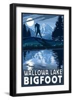 Wallowa Lake, Oregon - Bigfoot-Lantern Press-Framed Art Print