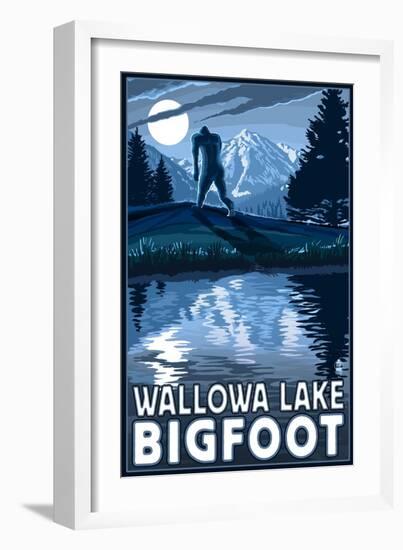 Wallowa Lake, Oregon - Bigfoot-Lantern Press-Framed Art Print