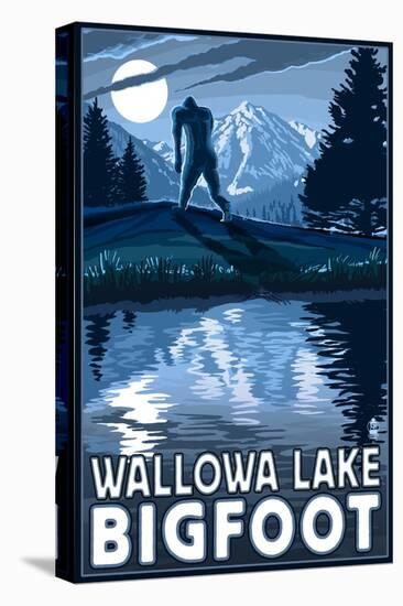 Wallowa Lake, Oregon - Bigfoot-Lantern Press-Stretched Canvas