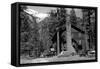 Wallowa Lake, Oregon Lake Lodge View Photograph - Wallowa Lake, OR-Lantern Press-Framed Stretched Canvas