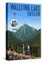 Wallowa Lake, Oregon - Mountain and Gondola-Lantern Press-Stretched Canvas