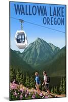 Wallowa Lake, Oregon - Mountain and Gondola-Lantern Press-Mounted Art Print