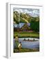 Wallowa Lake, Oregon, View of the Lodge and Lake-Lantern Press-Framed Art Print