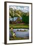 Wallowa Lake, Oregon, View of the Lodge and Lake-Lantern Press-Framed Art Print