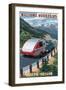 Wallowa Mountains - Joseph, Oregon - Retro Camper-Lantern Press-Framed Art Print