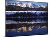 Wallowa Range reflects in lake, Wallowa Lake, Oregon, USA-Charles Gurche-Mounted Premium Photographic Print