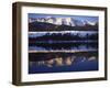 Wallowa Range reflects in lake, Wallowa Lake, Oregon, USA-Charles Gurche-Framed Photographic Print