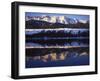 Wallowa Range reflects in lake, Wallowa Lake, Oregon, USA-Charles Gurche-Framed Photographic Print