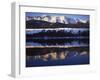 Wallowa Range reflects in lake, Wallowa Lake, Oregon, USA-Charles Gurche-Framed Photographic Print