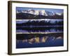 Wallowa Range reflects in lake, Wallowa Lake, Oregon, USA-Charles Gurche-Framed Photographic Print