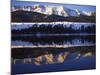 Wallowa Range reflects in lake, Wallowa Lake, Oregon, USA-Charles Gurche-Mounted Photographic Print